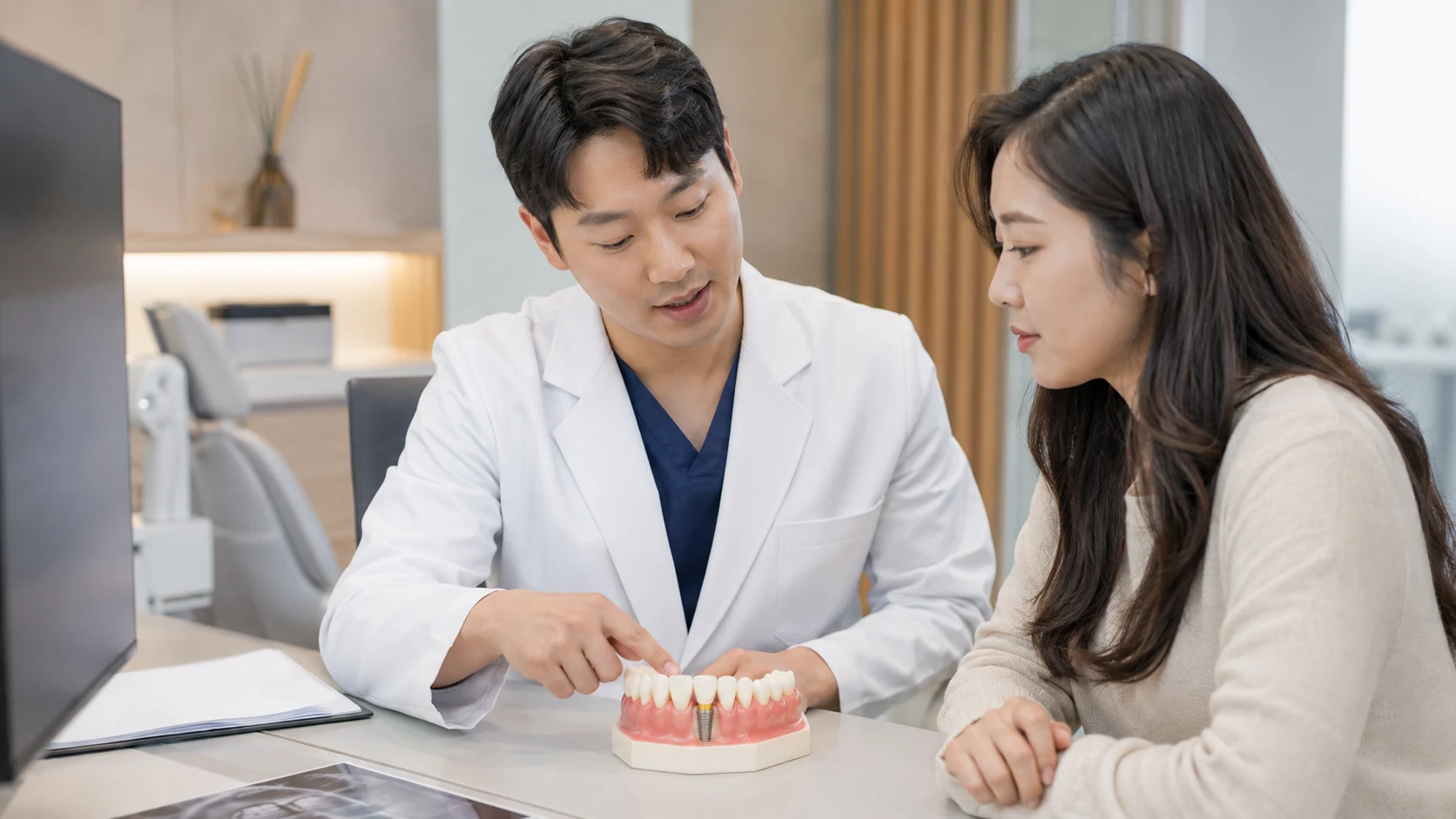 앞니 임플란트 잇몸 모양 관련 안내 이미지