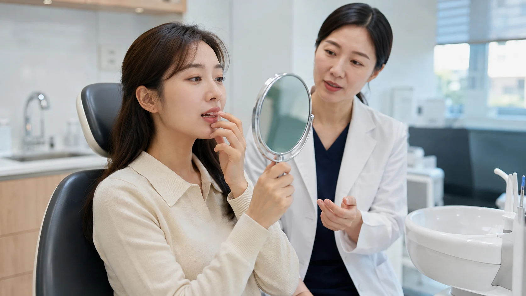 앞니 임플란트 임시치아 관련 안내 이미지