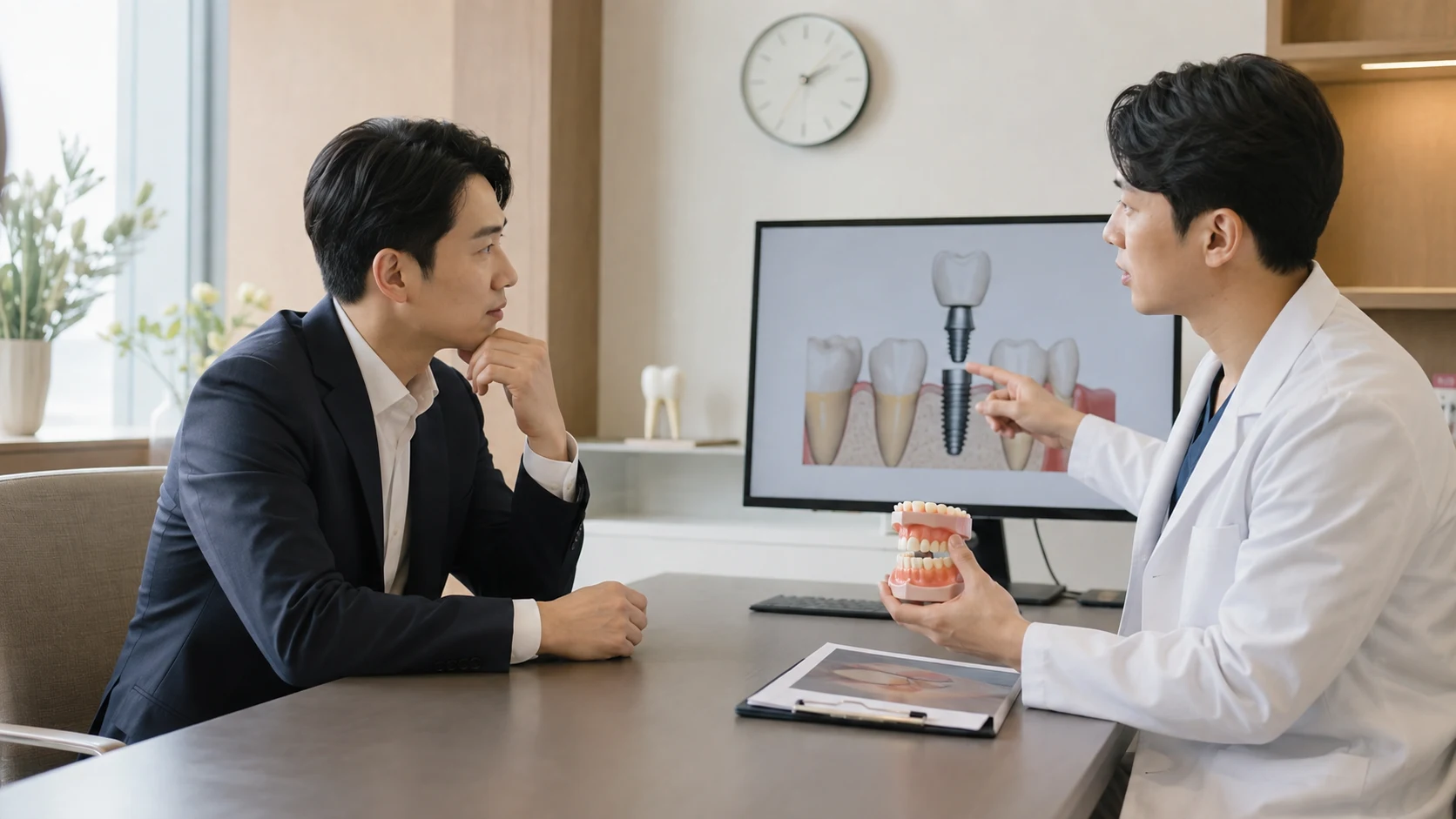앞니 임플란트 뼈이식 임시치아 관련 안내 이미지