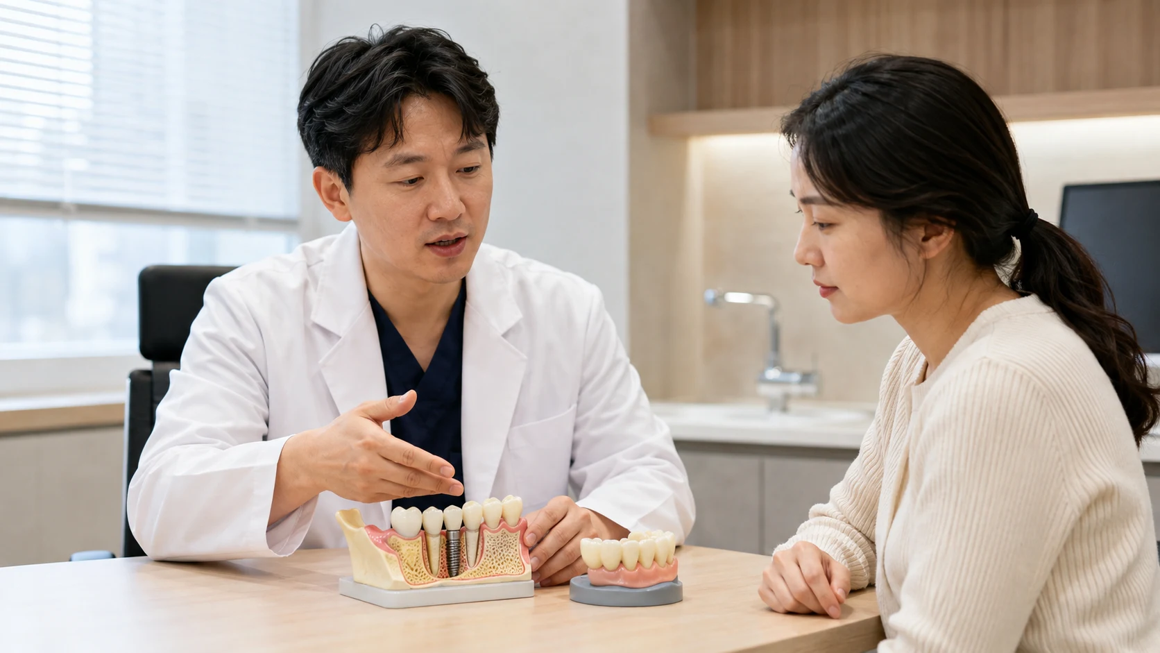앞니 임플란트 뼈이식 임시치...