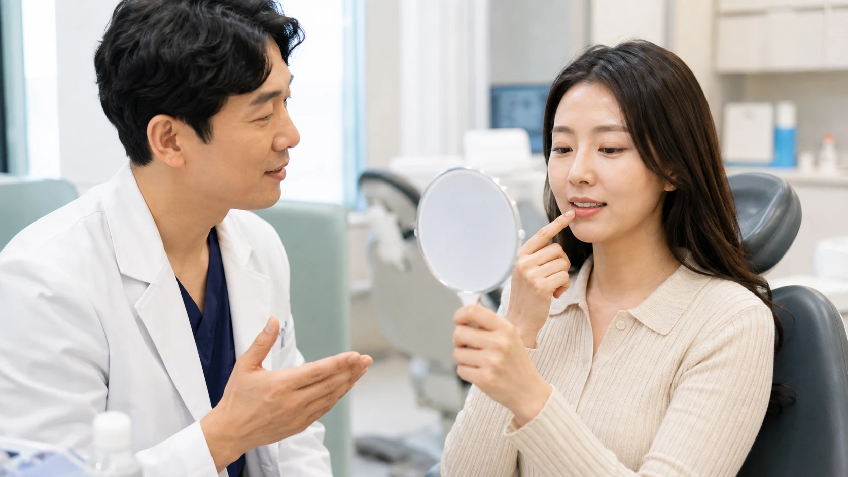 앞니 임플란트 발음 관련 안내 이미지